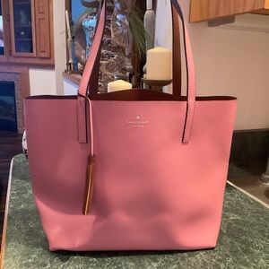 PRISTINE Large Kate Spade Tote Reversible Pink British Tan NWOT